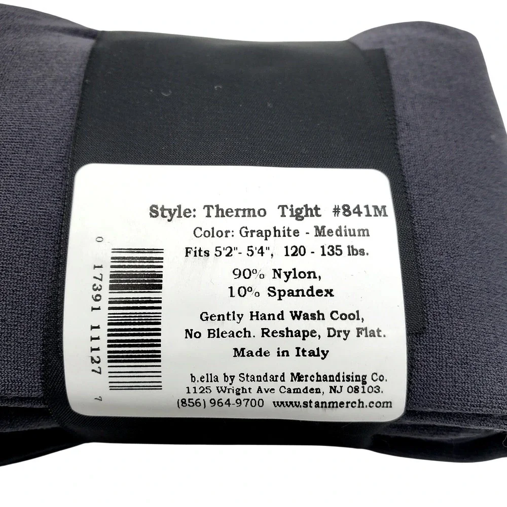 Gray Fleece Lined Tights MEDIUM Graphite B.ella Thermo Opaque Footed Warm Cozy M
